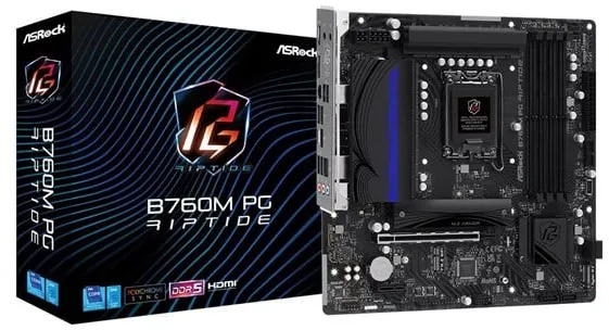 ASRock B760M PG Riptide Mainboard - Intel B760 - Intel LGA1700 Sockel - DDR5 RAM - Micro-ATX
