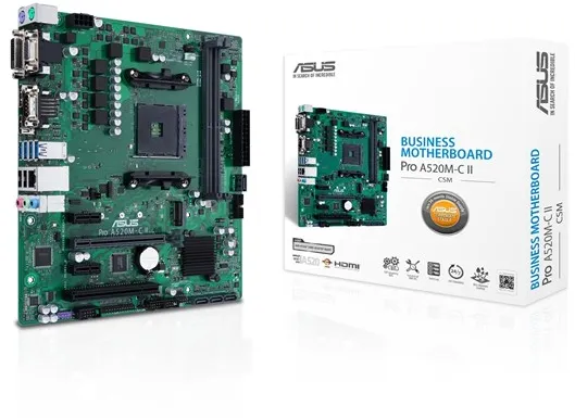 ASUS PRO A520M-C II/CSM Mainboard - AMD A520 - AMD AM4 Socket - DDR4 RAM - Micro-ATX