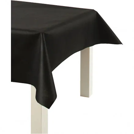 Tischdecke aus Imitatstoff, schwarz, B: 125 cm, 70 g, 10 m/ 1 Rolle.