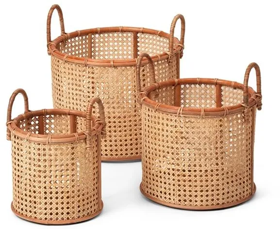 Stori Wick Körbe Rattan Set aus 3 Natur