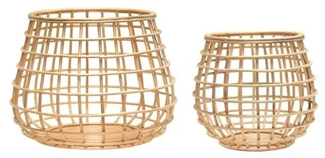 Hübsch Energy Korb Groß Natur Set aus 2