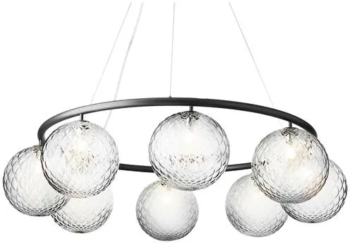 Nuura Miira 8 Circular Kronleuchter Rock Grey/Optic Klar