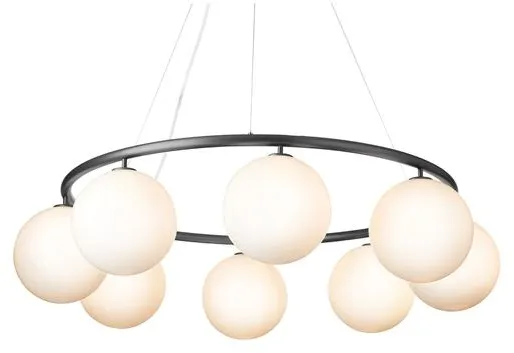 Nuura Miira 8 Circular Kronleuchter Rock Grey/Opal Weiß