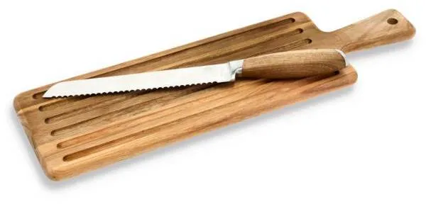 HOLM Schneidebrett mit Brotmesser - Edelstahl/Akazie