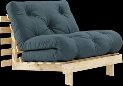 Karup Design Roots Schlafsofa mit Matratze 90x200 757 Petrol Blue/Kiefernholz