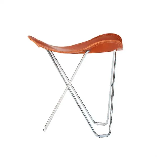 Cuero Pampa Flying Goose Hocker - Chromrahmen - Polo