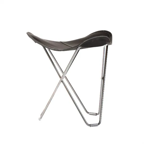 Hocker Cuero Pampa Flying Goose - Chromrahmen - Schwarz