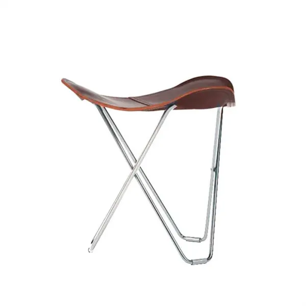 Cuero Pampa Flying Goose Hocker - Chromrahmen - Schokolade