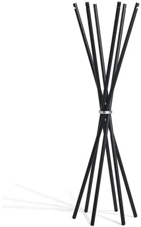 Möbel Copenhagen Coat Kleiderständer Schwarz lackierte Esche/Poliertes Aluminium