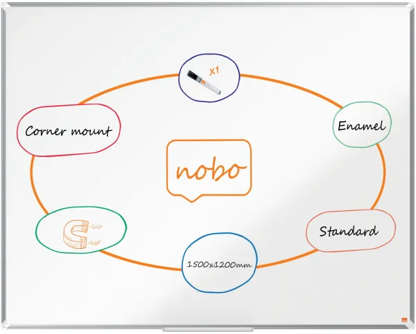 Nobo Premium Plus emailliertes Whiteboard 150x120cm weiß
